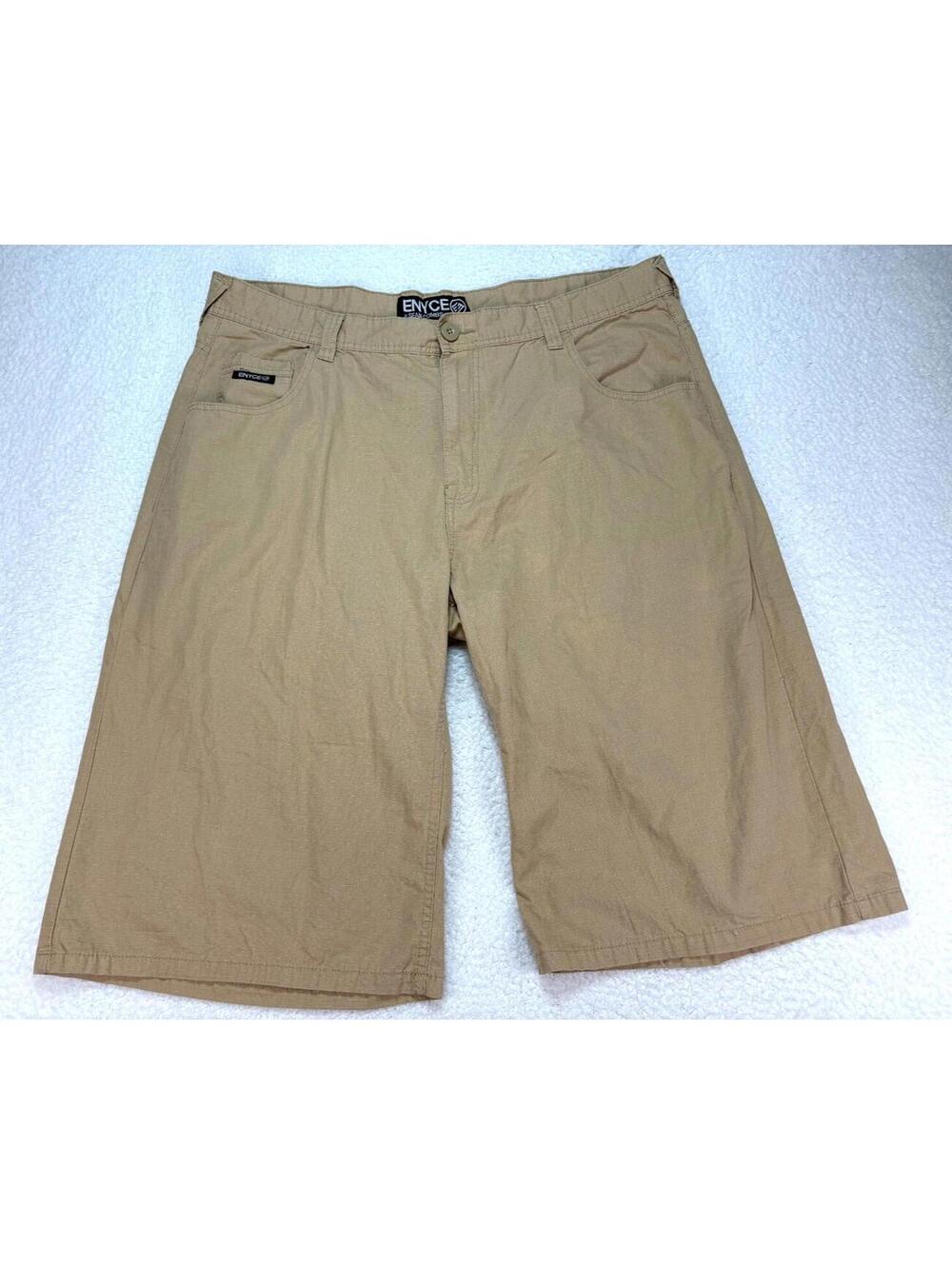 Enyce x Sean Combs Co Men's 42 Tall Khaki Cargo Shorts Back Embroidered Pockets